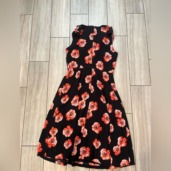 Talbots Floral Sleeveless Cowl Lined Dress Black 2 - Picture 7 of 7